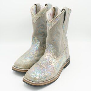 Dan Post Shiva Rainbow Metallic Broad Square Toe Leather Boots Children's Size 3